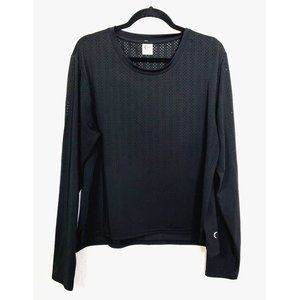 ZYIA Black Long Sleeve chill Perforated Athletic Tee